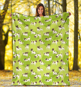 Jack Russel Pattern Print Design 01 Premium Blanket