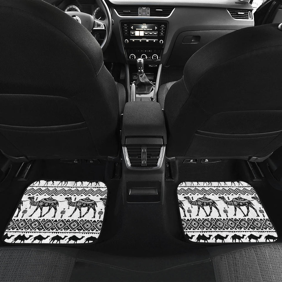 Camel Polynesian Tribal Pattern Front And Back Car Mats