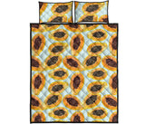 Watercolor papaya pattern Quilt Bed Set