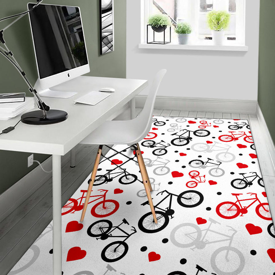 Bicycle Pattern Print Design 04 Area Rug