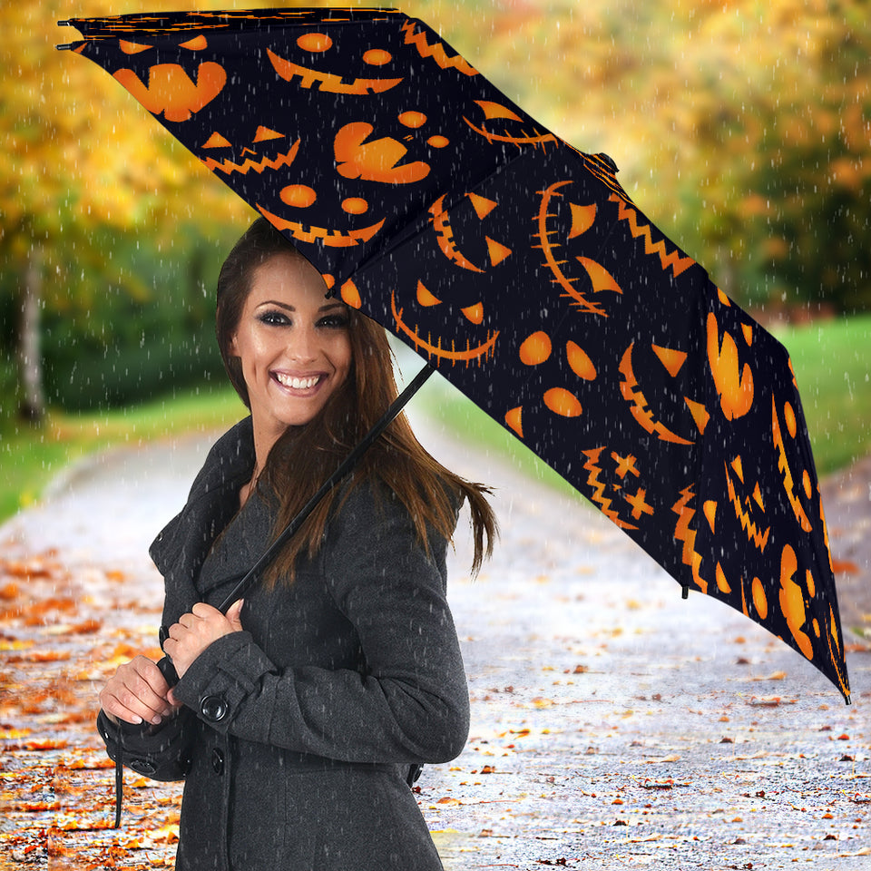 Halloween Pattern Pumpkin Background Umbrella