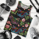 Dragons flower pattern Men Tank Top