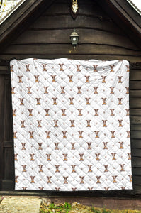 Greyhound Pattern Print Design 05 Premium Quilt