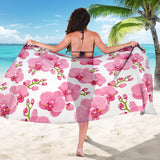 Pink Purple Orchid Pattern Background Sarong
