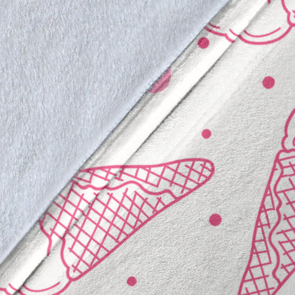 Hand Drawn Ice Cream Pattern Premium Blanket