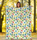 Chemistry Periodic Table Pattern Print Design 05 Premium Blanket