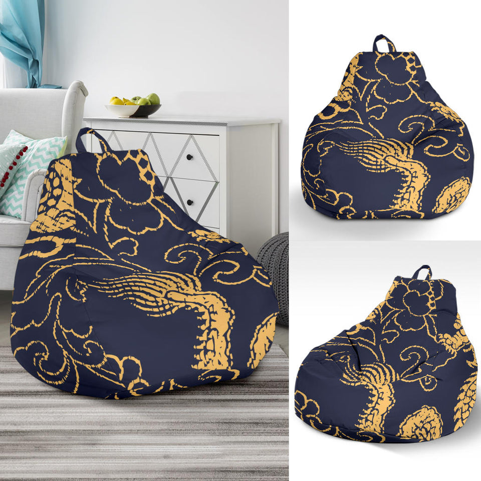 Gold Dragon Pattern Bean Bag Cover