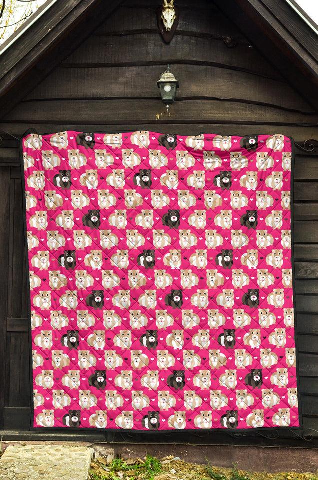 Guinea Pig Pattern Print Design 01 Premium Quilt