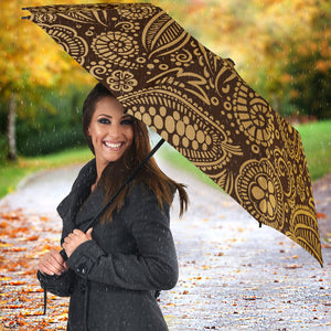Cocoa Beans Tribal Polynesian Pattern Background Umbrella
