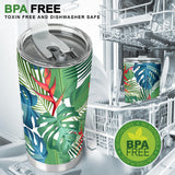 Heliconia Palm And Monstera  Leaves Pattern Tumbler