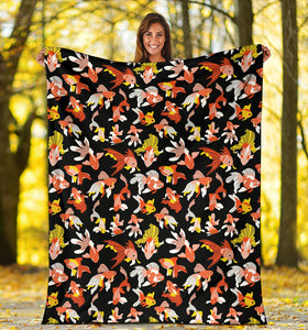 Goldfish Pattern Print Design 03 Premium Blanket