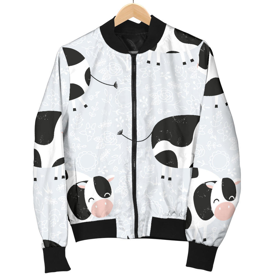 Cute Cows Pattern Women'S Bomber Jacket