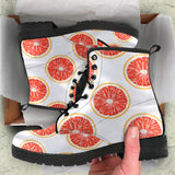 Grapefruit Pattern Leather Boots