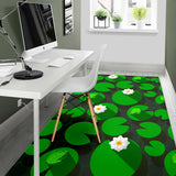 Frog Waterlily Pattern Area Rug
