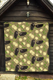 Eggplant Pattern Print Design 02 Premium Quilt