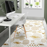 Beautiful Gold Japanese Pattern Area Rug