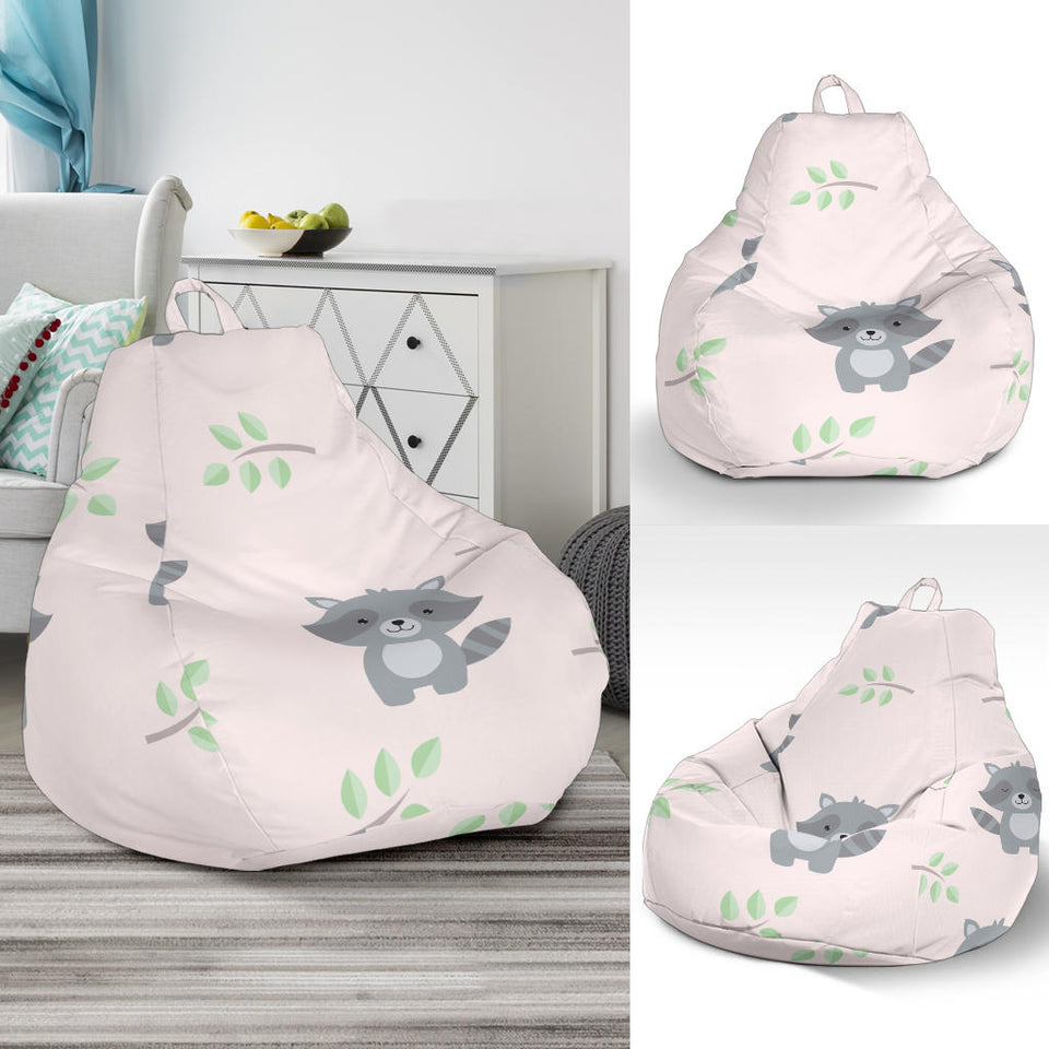 Cute Raccoons Leaves Pattern Bean Bag Cover