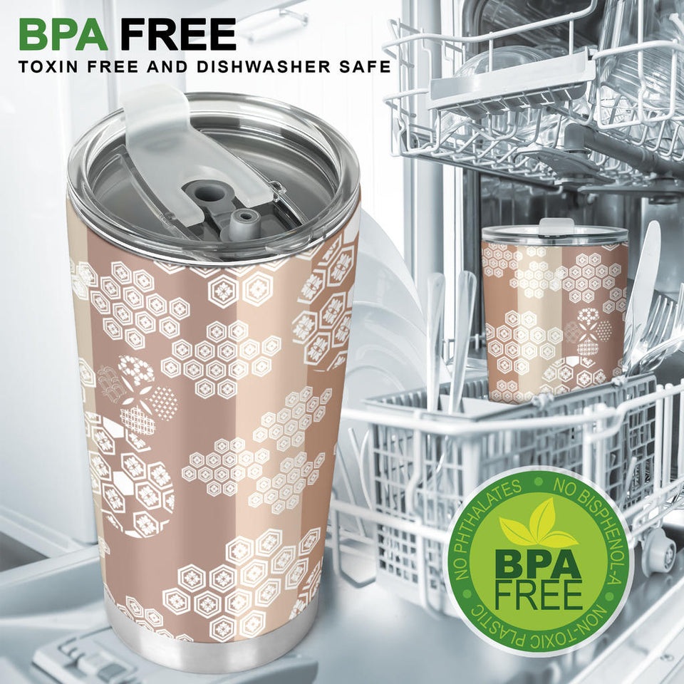 Beautiful Hexagon Japanese  Pattern Tumbler