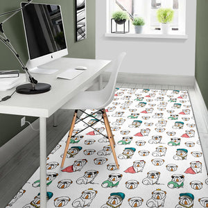 English Bulldog Pattern Print Design 03 Area Rug
