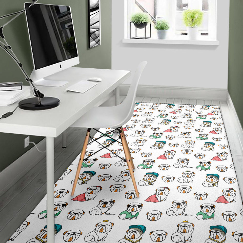 English Bulldog Pattern Print Design 03 Area Rug