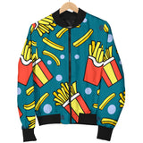 French Fries Red Paper Box Pattern Women'S Bomber Jacket