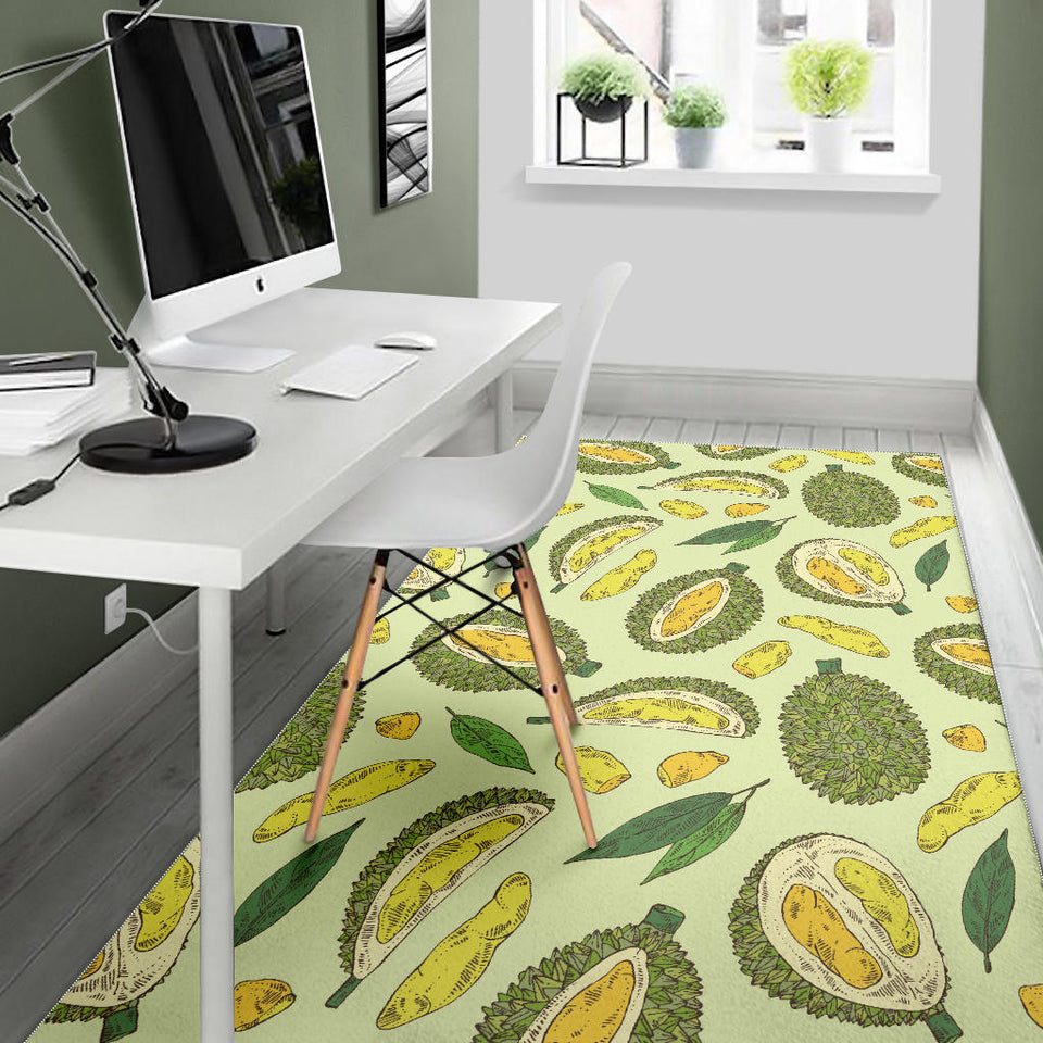 Durian Leaves Pattern Background Area Rug
