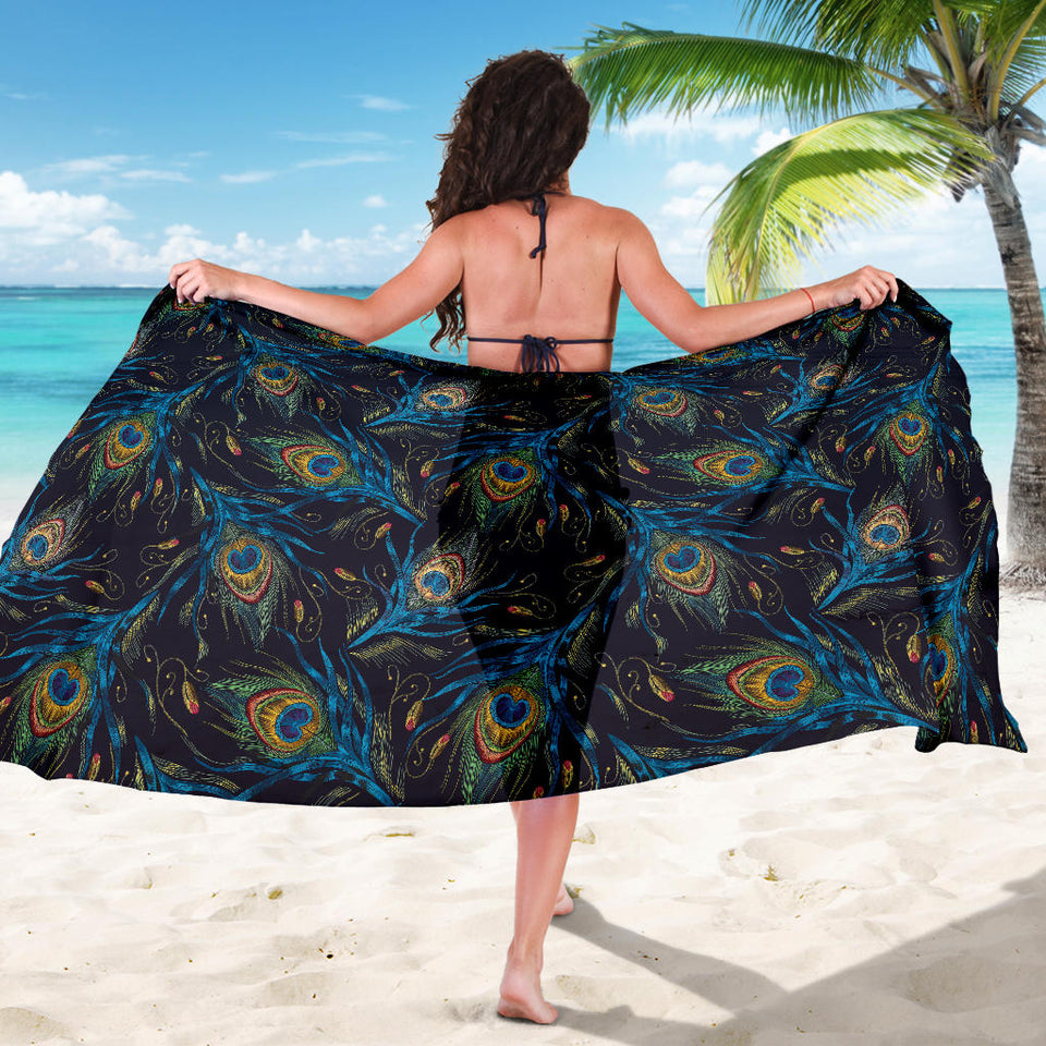 Beautiful Peacock Feather Pattern Sarong