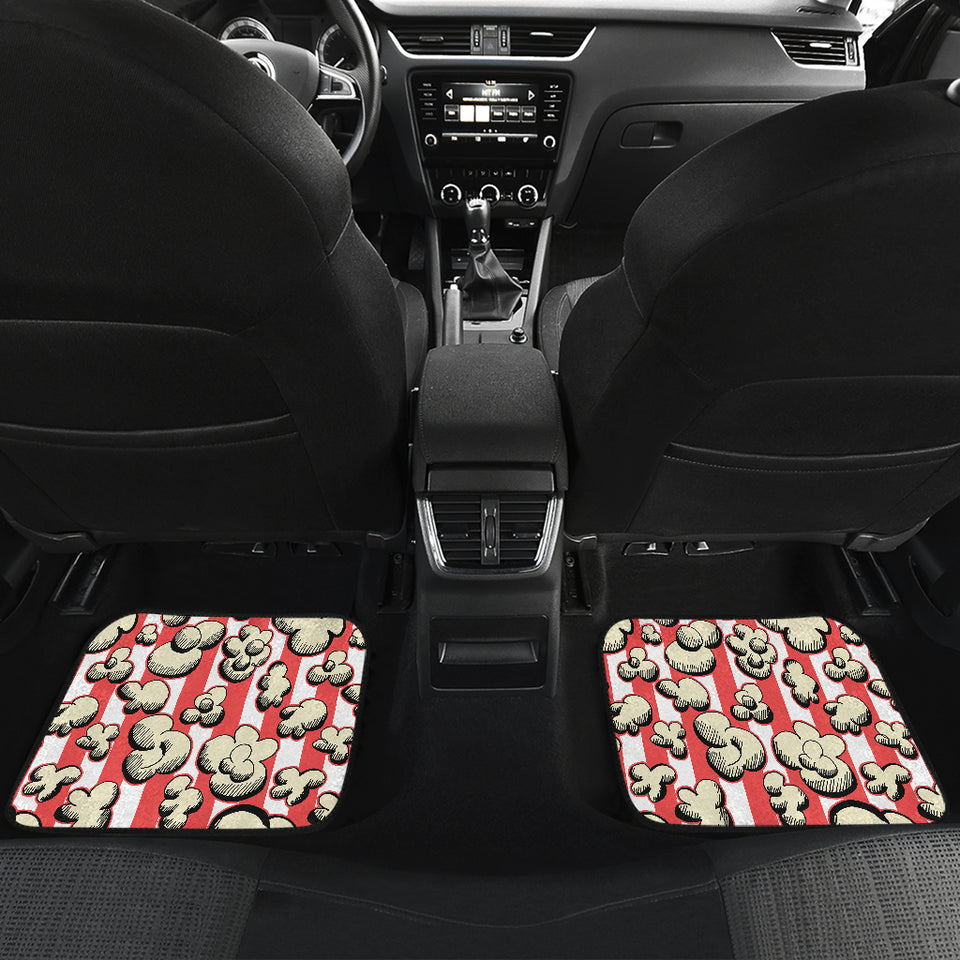 Popcorn Pattern Print Design 05 Front and Back Car Mats