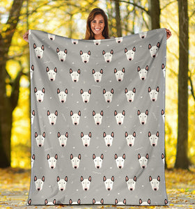Bull Terrier Pattern Print Design 05 Premium Blanket