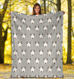 Bull Terrier Pattern Print Design 05 Premium Blanket