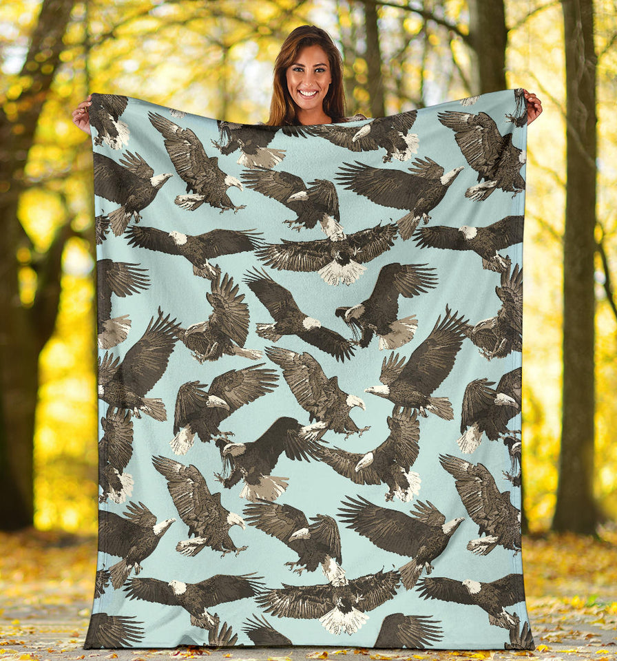 Eagle Pattern Print Design 01 Premium Blanket