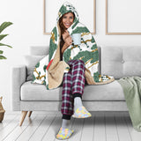 Bonsai Red Sun Japanese Pattern Hooded Blanket