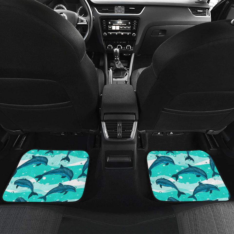 Dolphin Sea Pattern Front And Back Car Mats