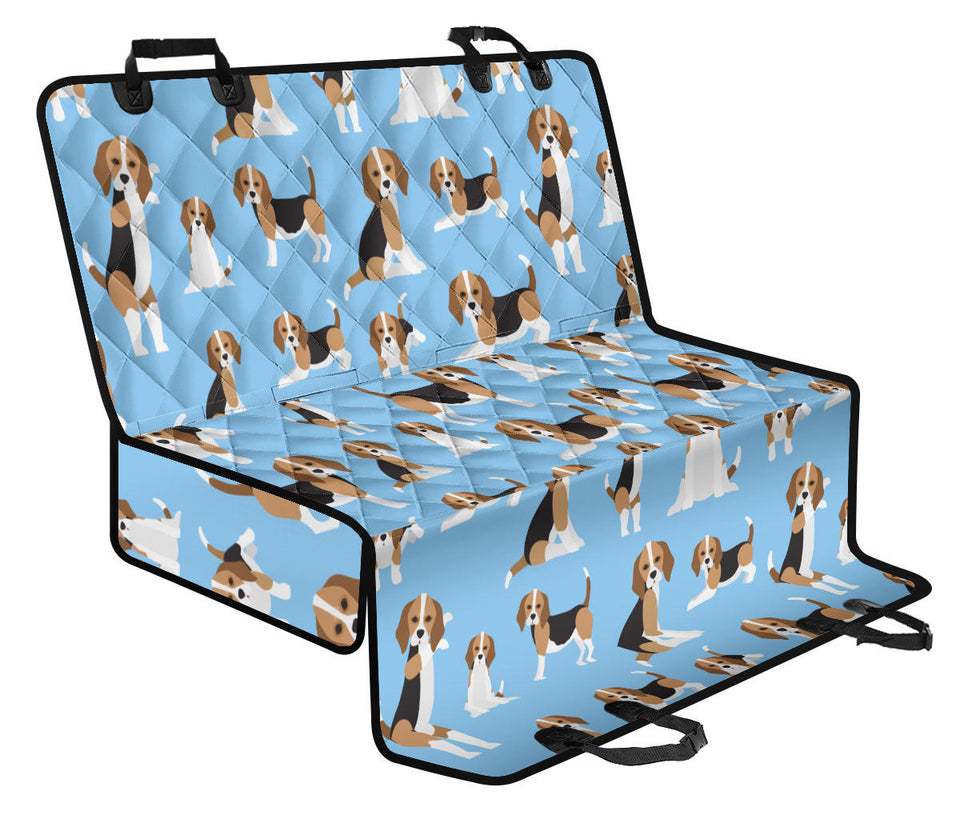 Beagle Dog Blue Background Pattern Dog Car Seat Covers