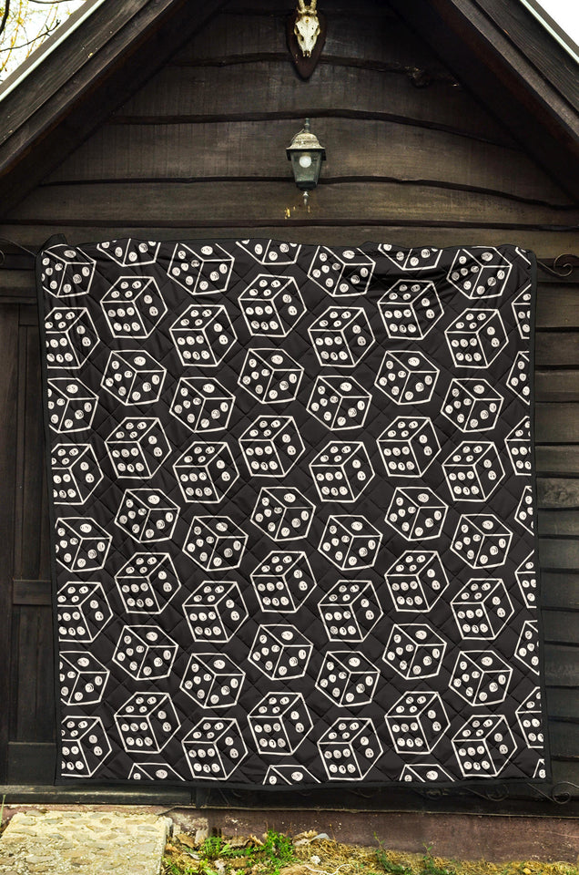 Dice Pattern Print Design 01 Premium Quilt