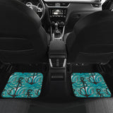 Anchor Nautical Green Background Front And Back Car Mats