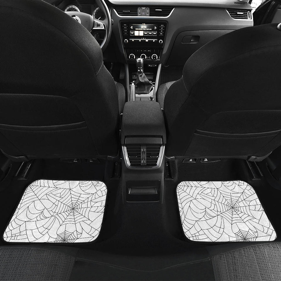 Spider Web Cobweb Pattern White Background Front And Back Car Mats