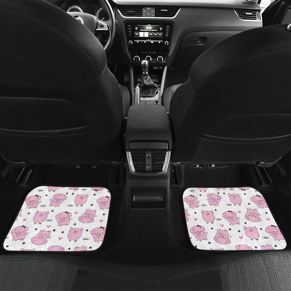 Pig Pattern Print Design 03 Front and Back Car Mats