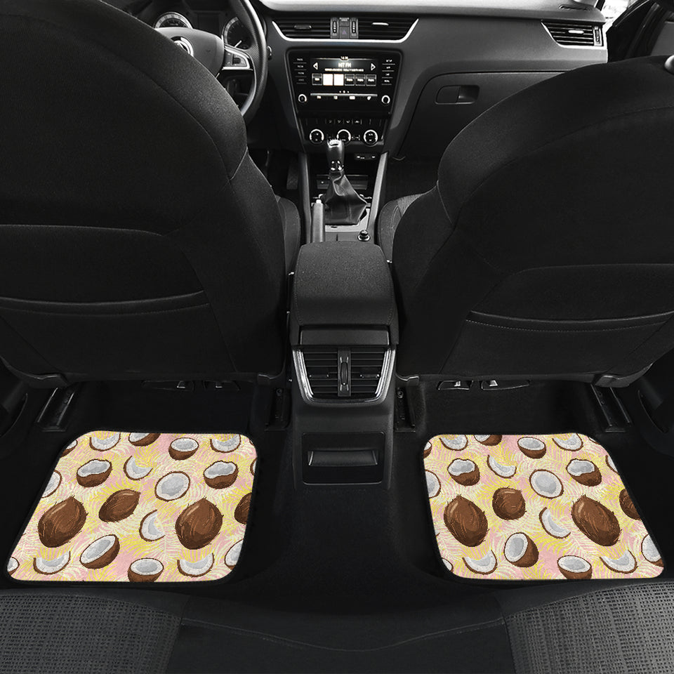 Coconut Pattern Print Design 05 Front and Back Car Mats