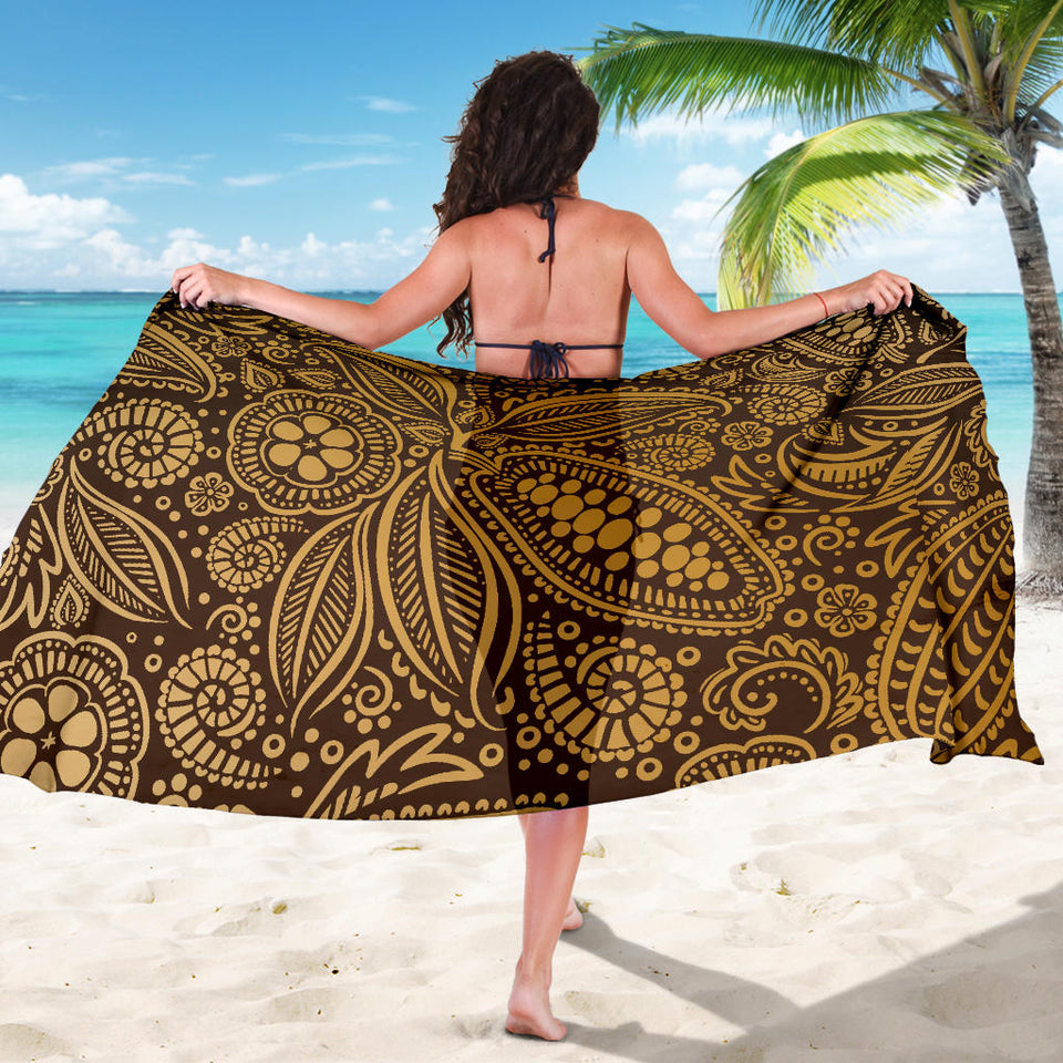 Cocoa Beans Tribal Polynesian Pattern Background Sarong