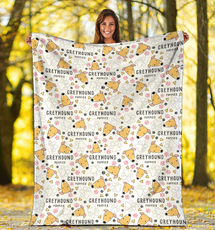 Greyhound Pattern Print Design 03 Premium Blanket