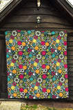 Gear Pattern Print Design 03 Premium Quilt