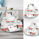 Cute Dachshund Bone Pattern Bean Bag Cover