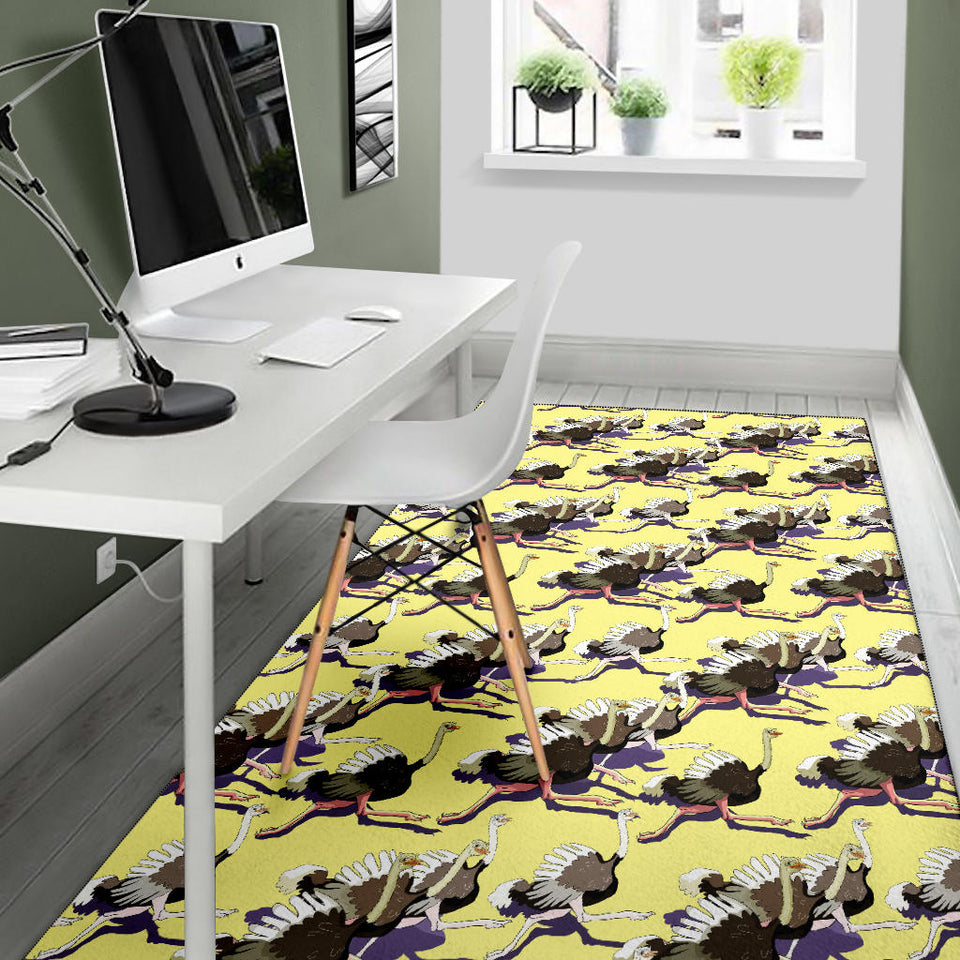 Ostrich Pattern Print Design 04 Area Rug
