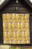 Camels Ethnic Motif Pattern Premium Quilt
