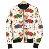 Corgi Christmas Pattern Women'S Bomber Jacket