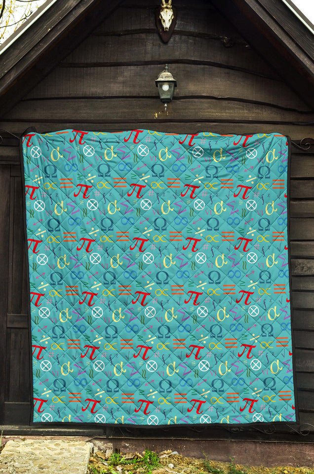 Math Pattern Print Design 02 Premium Quilt
