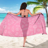 Sweet Candy Pink Background Sarong