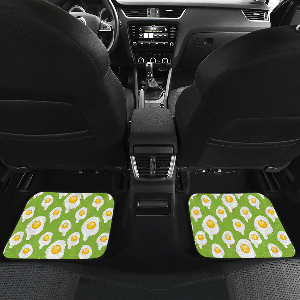 Fried Eggs Pattern Print Design 01 Front and Back Car Mats