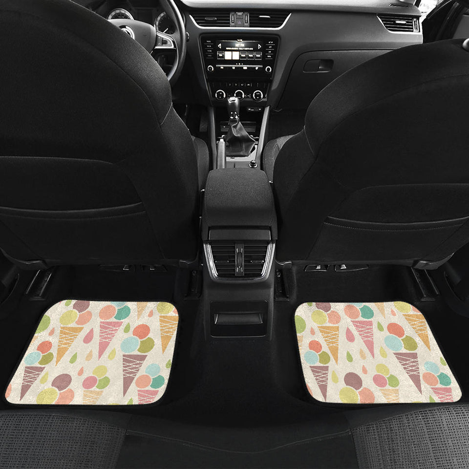 Ice Cream Cone Pattern Front And Back Car Mats